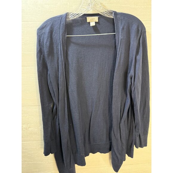 Loft Outlet Navy Blue Lightweight Open Front Cardigan Womens Size M Cotton Blend - Picture 3 of 8